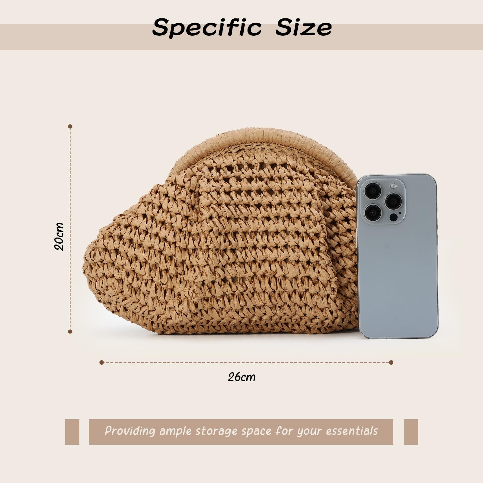 Empire Woven Straw Clutch Purse for Women - Crossbody Shoulder Bag, Summer Beach Handbag, Boho Chic Accessory for Vacation, Pool Party & Outdoor Events
