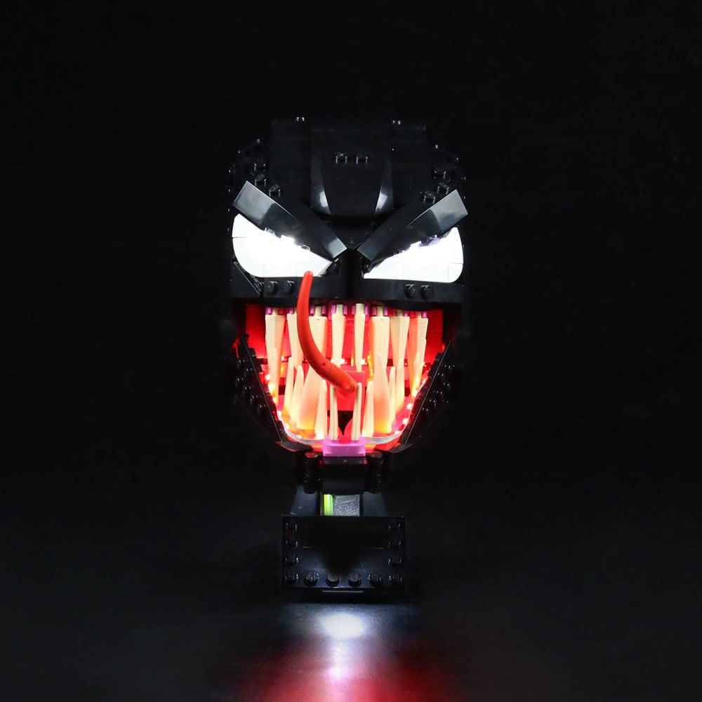 LED Light Kit for Lego 76187 Venom Head - USB Powered Lighting Set for Lego Marvel Venom Building Kit (Lights Only, No Lego Included) - Perfect for Display & Nighttime Showcase