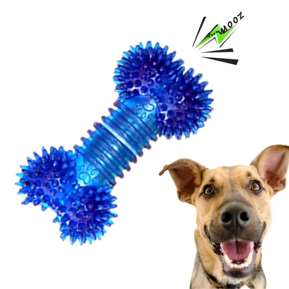 **Indestructible Dog Chew Toy for Aggressive Chewers - Durable Interactive Bone for Boredom Relief, Anxiety & Stress Relief, Promotes Dental Health & Clean Teeth - Blue Bone - Perfect for Training, Teething & Playtime**