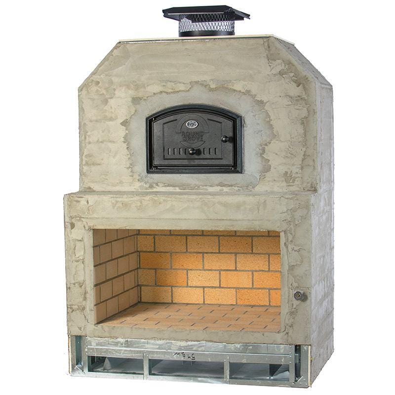 Round Grove Baha Outdoor Gas Fireplace and Wood Pizza Oven Combo - Perfect for Backyard Gatherings, Patio Cooking & Cozy Evenings