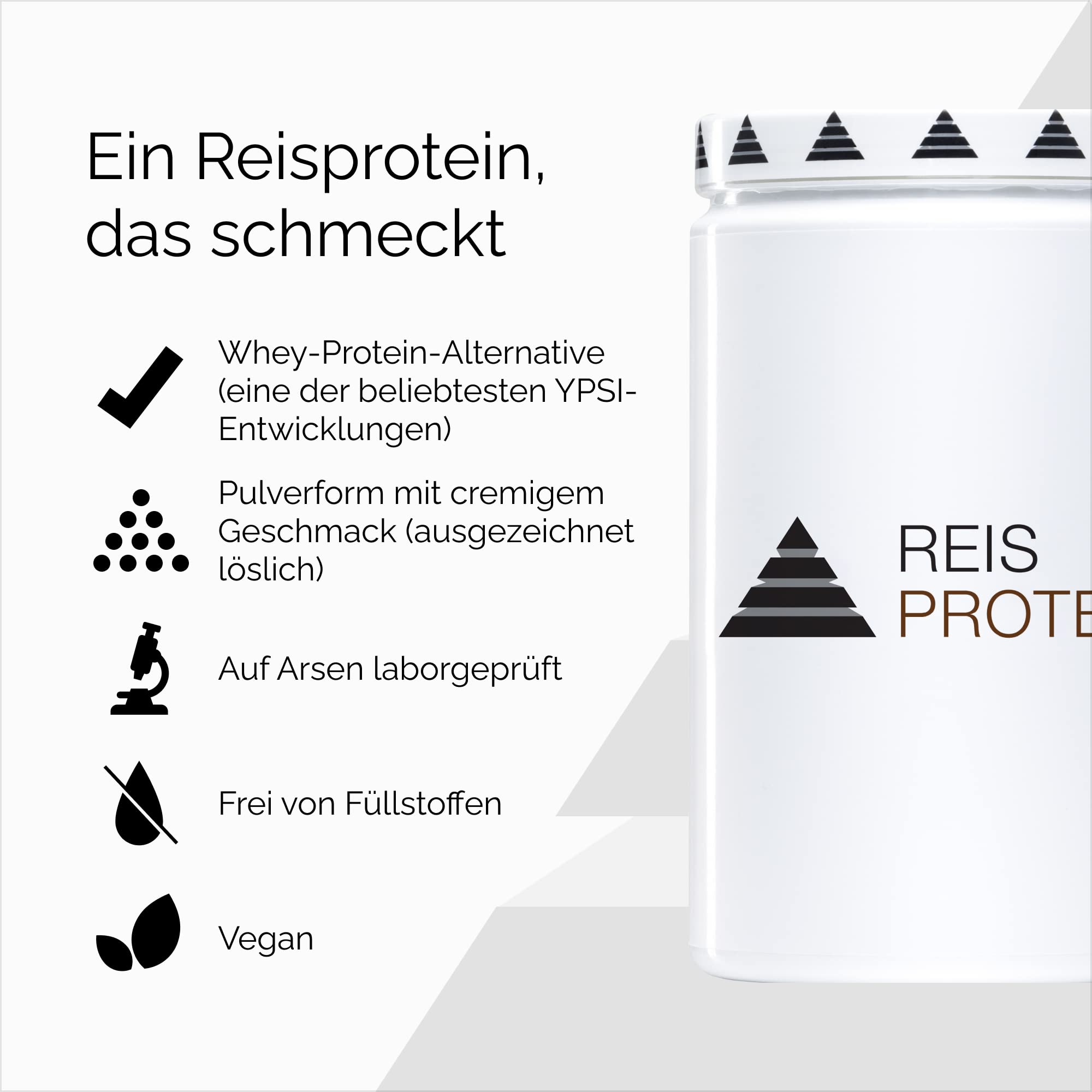 YPSI Vegan Rice Protein Powder - Chocolate Flavor, 1000g | Plant-Based Protein Supplement for Smoothies, Baking & Post-Workout Recovery
