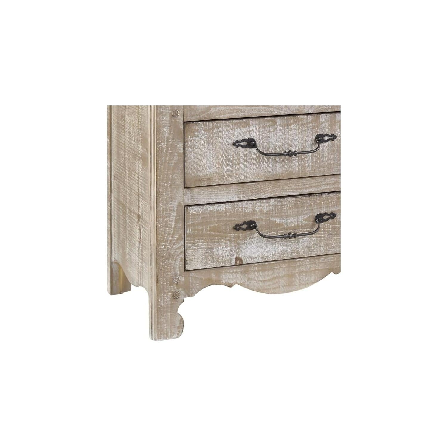 Progressive Furniture Chatsworth Nightstand in Chalk Finish - Modern Bedside Table with Storage for Bedroom Decor