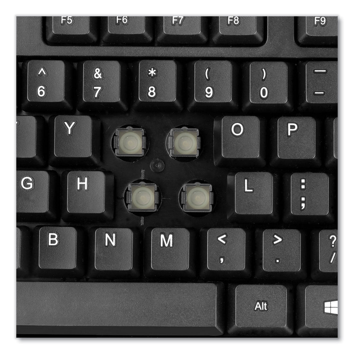 Adesso WKB-1320CB Wireless Keyboard and Mouse Combo - 2.4GHz USB Receiver, 30ft Range, Antimicrobial Coating, Ergonomic Design for Office & Home Use (Black) | Perfect for Workstations, Gaming & Remote Work