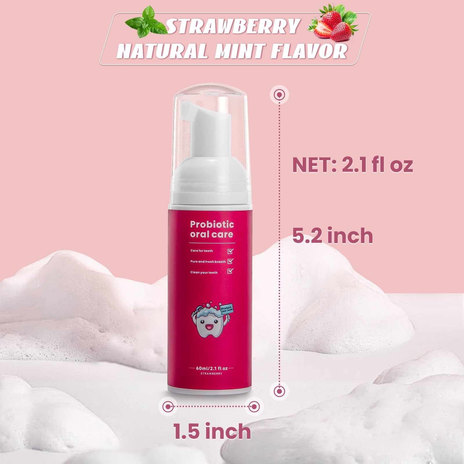 Fluoride-Free Kids Toothpaste 2 Pack - Natural Strawberry Mint Flavor Teeth Whitening & Cleaning Gel for Toddlers & Adults | Organic, Travel-Friendly for Home, School & Vacations
