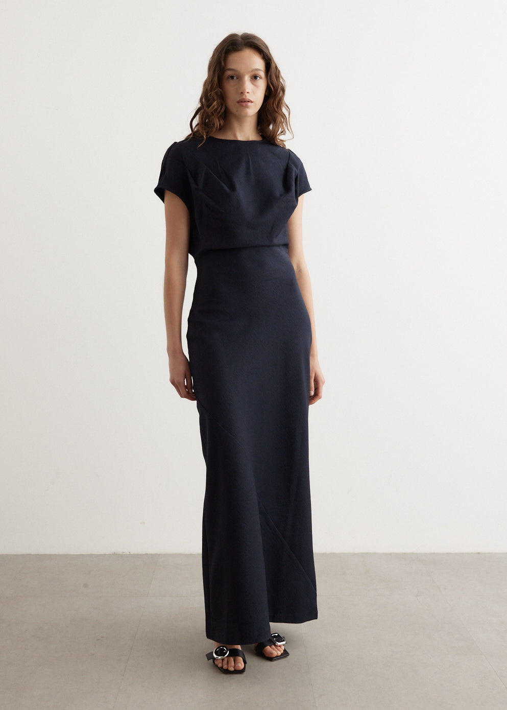 Ana Maxi Dress for Women - Navy Blue Flowy Long Dress with Side Slits | Perfect for Beach, Vacation, and Summer Outfits