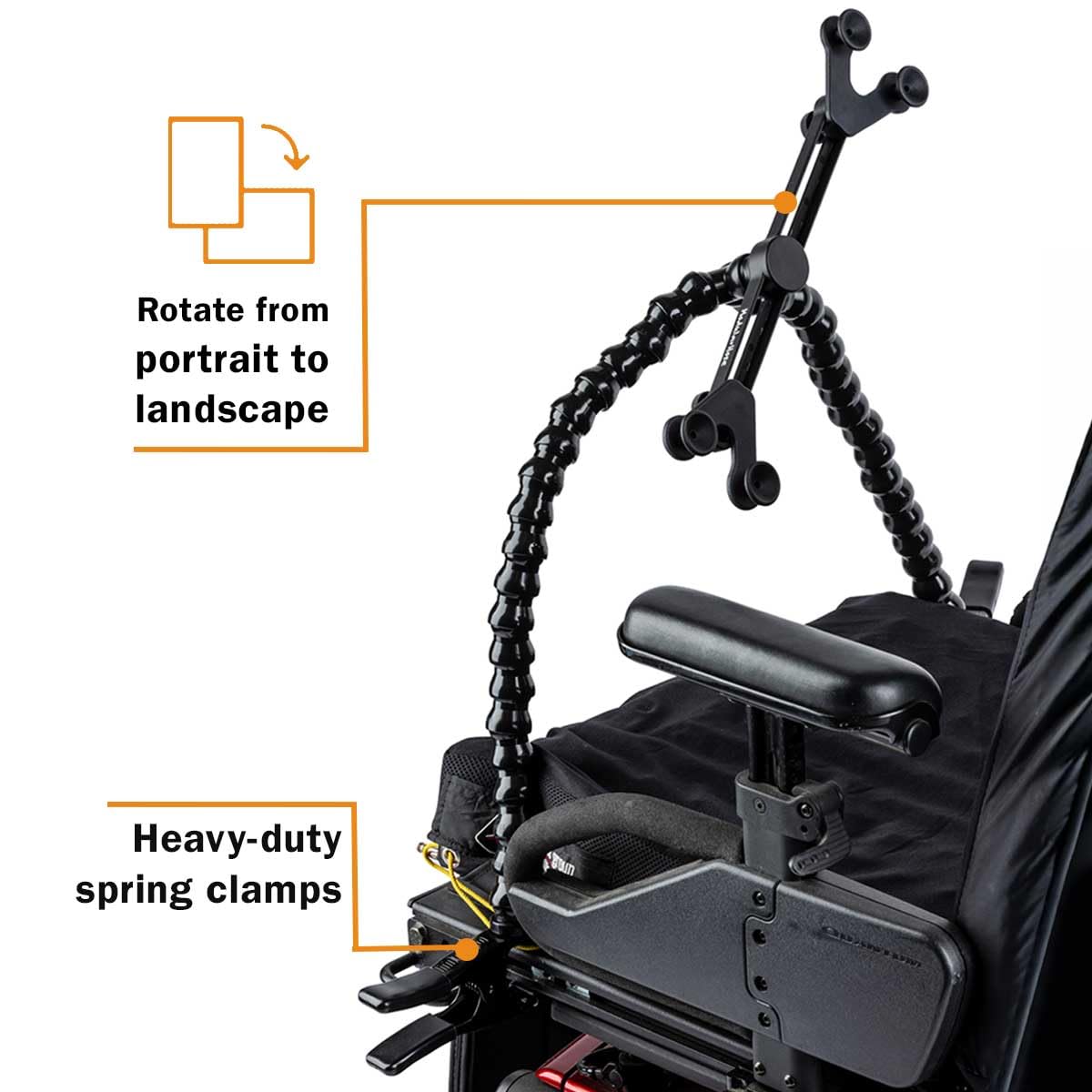 MOGO ModularHose Tablet Holder with Heavy Duty Spring Clamp (2