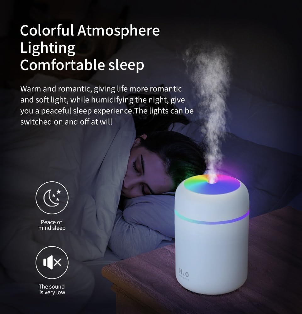 Ultrasonic Cool Mist Humidifier & Essential Oil Diffuser - Quiet Small Room Air Moisturizer for Home, Office, Nursery | Perfect for Dry Air Relief, Aromatherapy & Better Sleep
