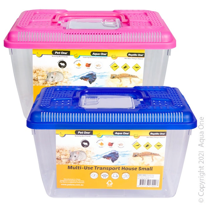 Aqua One & Pet One Medium Single Multi-Use Pet Transport Carrier - Perfect for Travel, Vet Visits & Small Animal Transportation