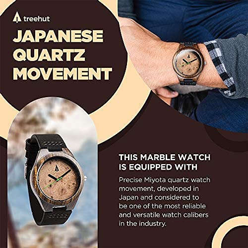Men's Wooden Watch - Japanese Miyota Movement, Leather Strap - Stylish & Durable for Everyday Wear