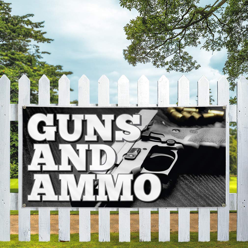 Vinyl Banner 24x48 Inches - Weatherproof Outdoor Yard Signs for Guns & Ammo Business