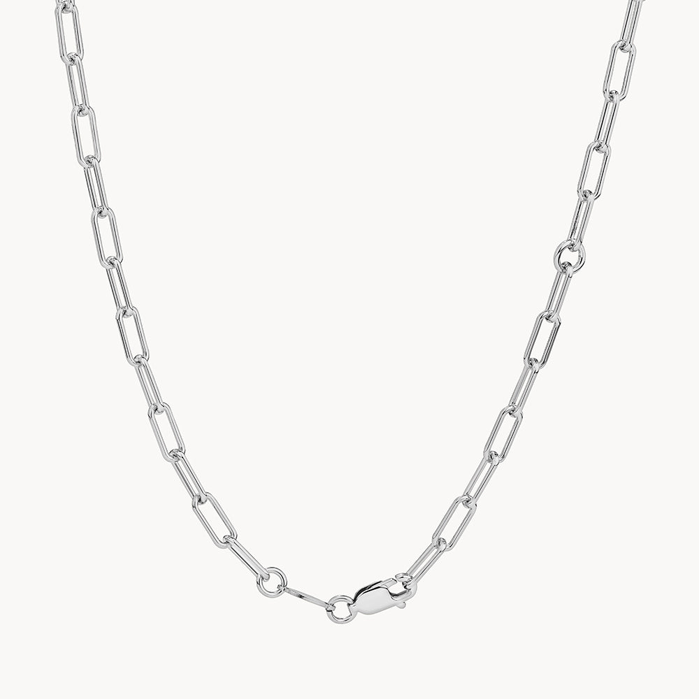 Stylish Silver Paperclip Chain Necklace for Women - Trendy Layering Jewelry for Everyday Wear & Gift Giving