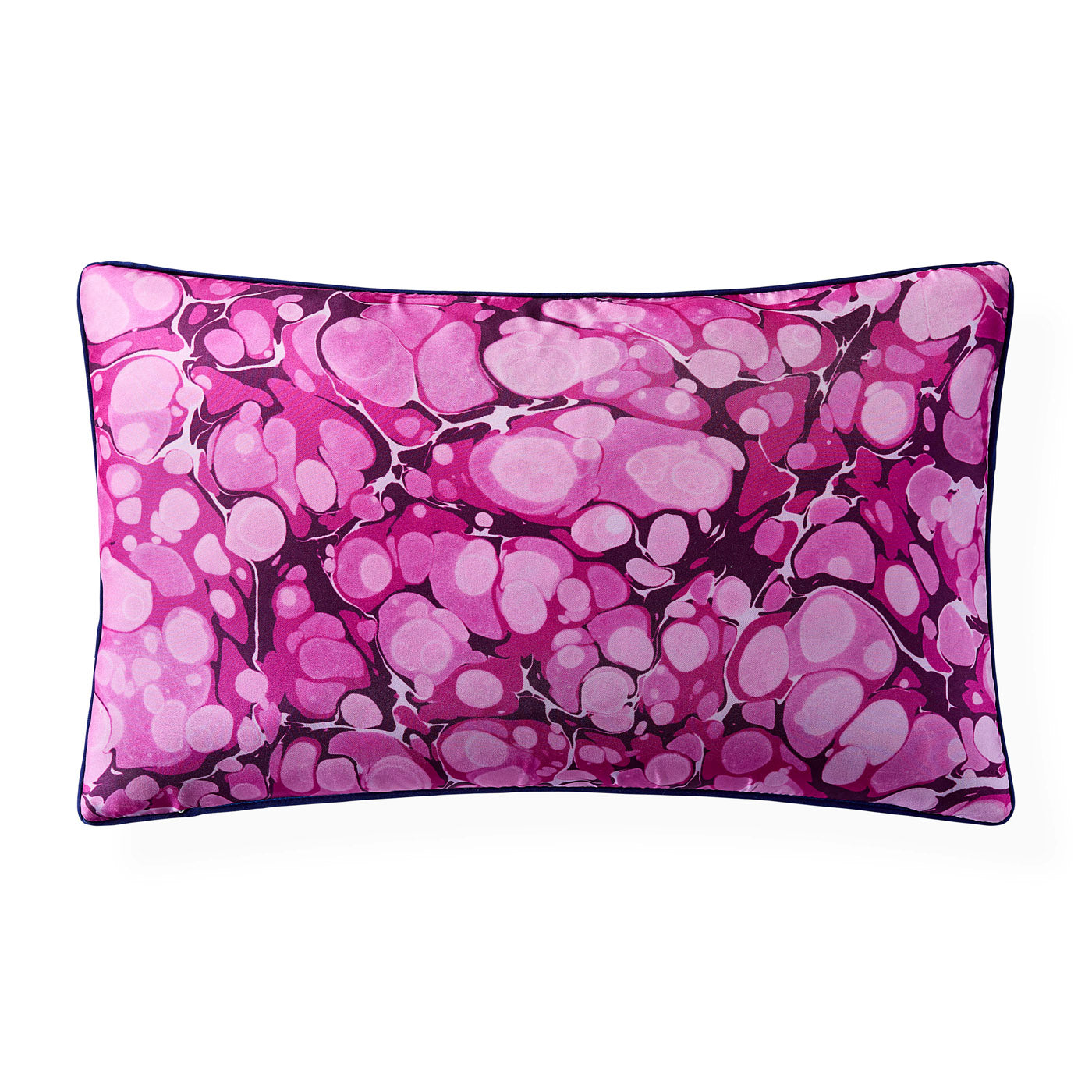 Elegant Marbleized Fuchsia Silk Pillow - Luxurious Home Decor for Bedroom, Living Room & Sofa - Perfect for Adding a Touch of Sophistication