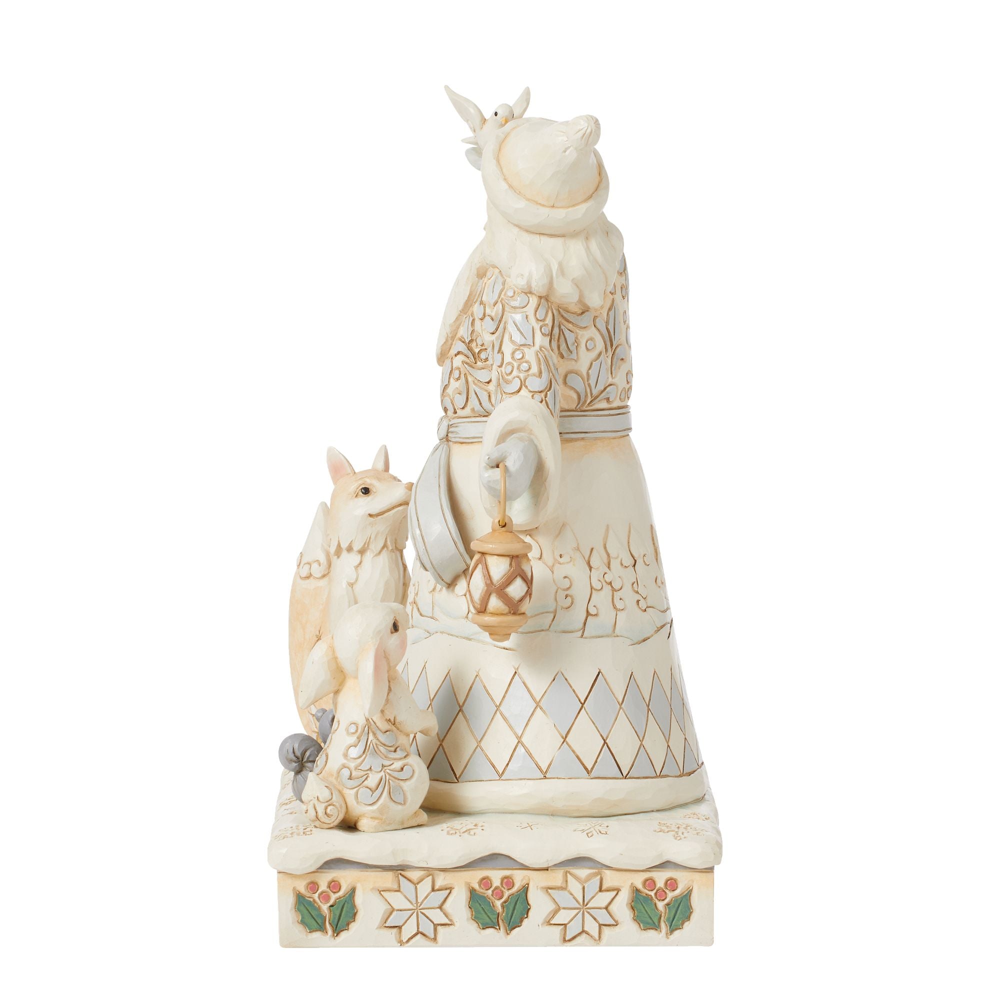 Woodland Santa Holding Dove Figurine - Christmas Decoration for Home, Office & Holiday Decor - Perfect for Mantel, Tabletop & Gift Giving