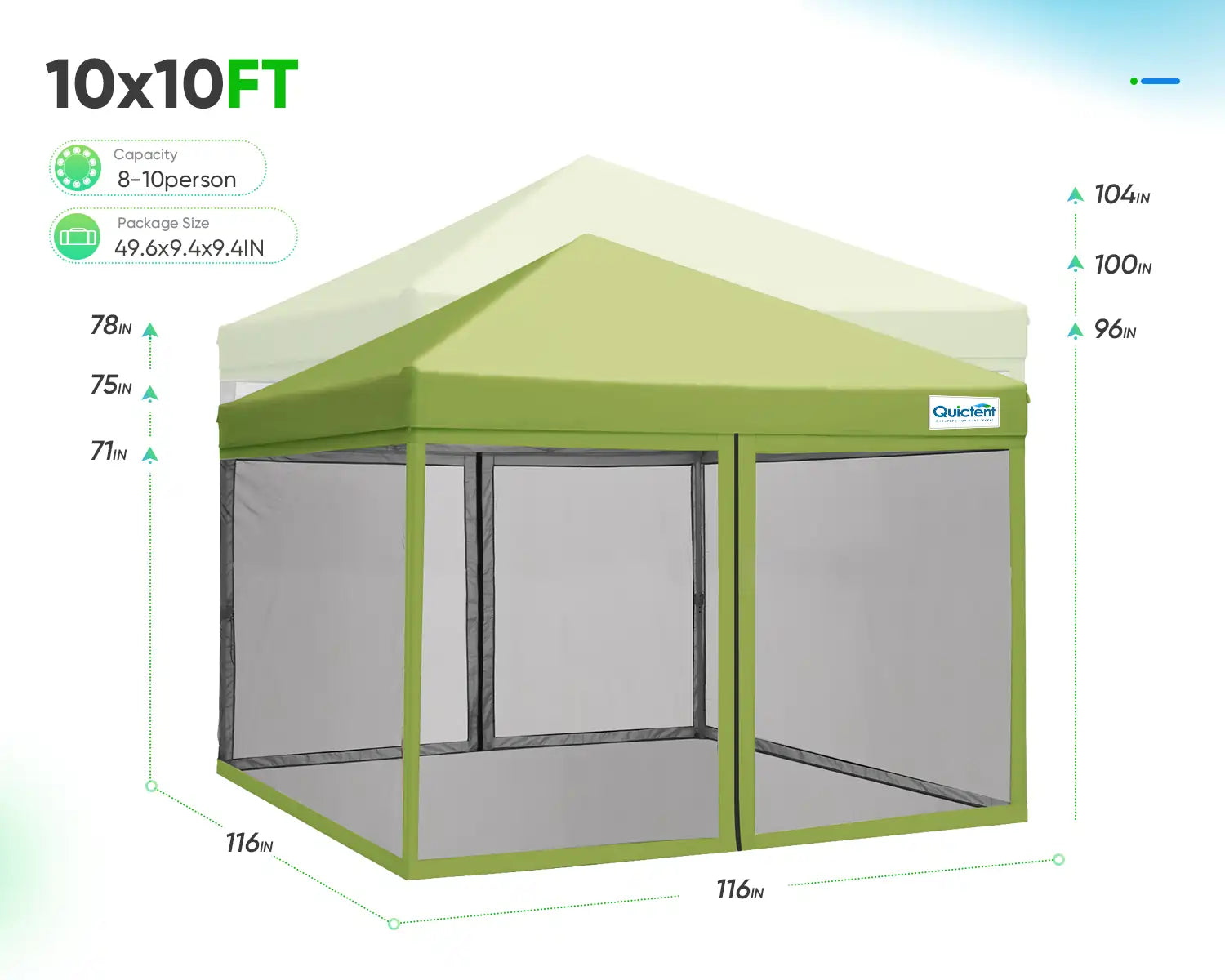 10' x 10' Pop Up Canopy Tent with Removable Sidewalls & Netting - Perfect for Outdoor Events, Camping, Beach Parties, and Backyard Gatherings