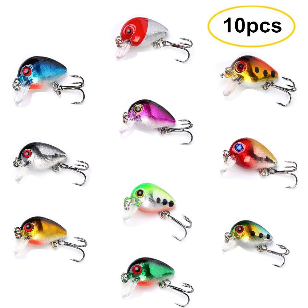 Premium Hard Bait Fishing Lures - 3D Eye Minnow VIB Lure with Treble Hooks | Popper Crankbait Jerkbait Sinking Lures for Bass, Trout, Walleye & Redfish | Ideal for Freshwater & Saltwater Fishing, Kayak Angling, and Professional Tournament Use