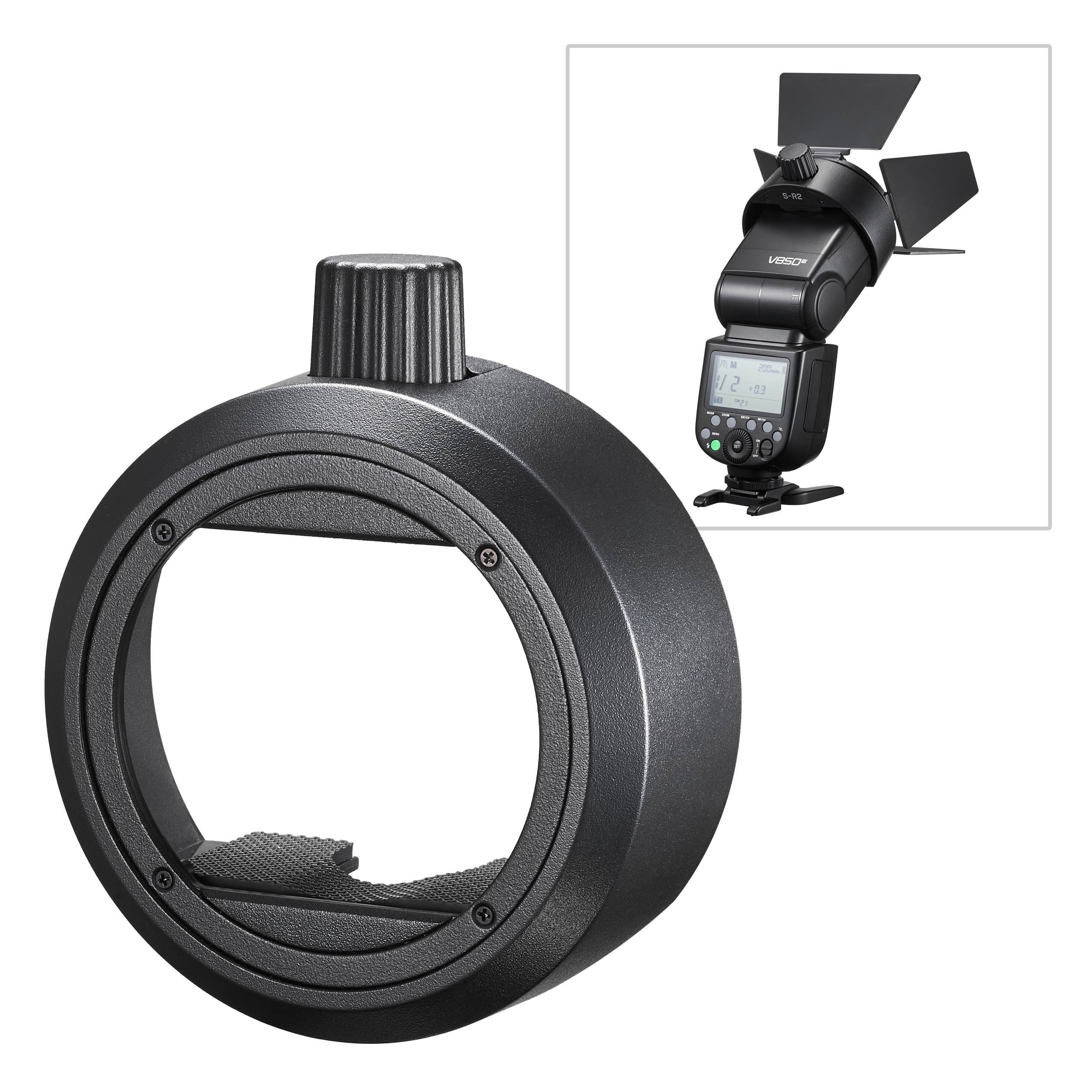 SR2 Magnetic Round Head Speedlite Flash Accessory Adapter - Quick Mount for DSLR & Mirrorless Cameras - Perfect for Studio, Portrait & Event Photography