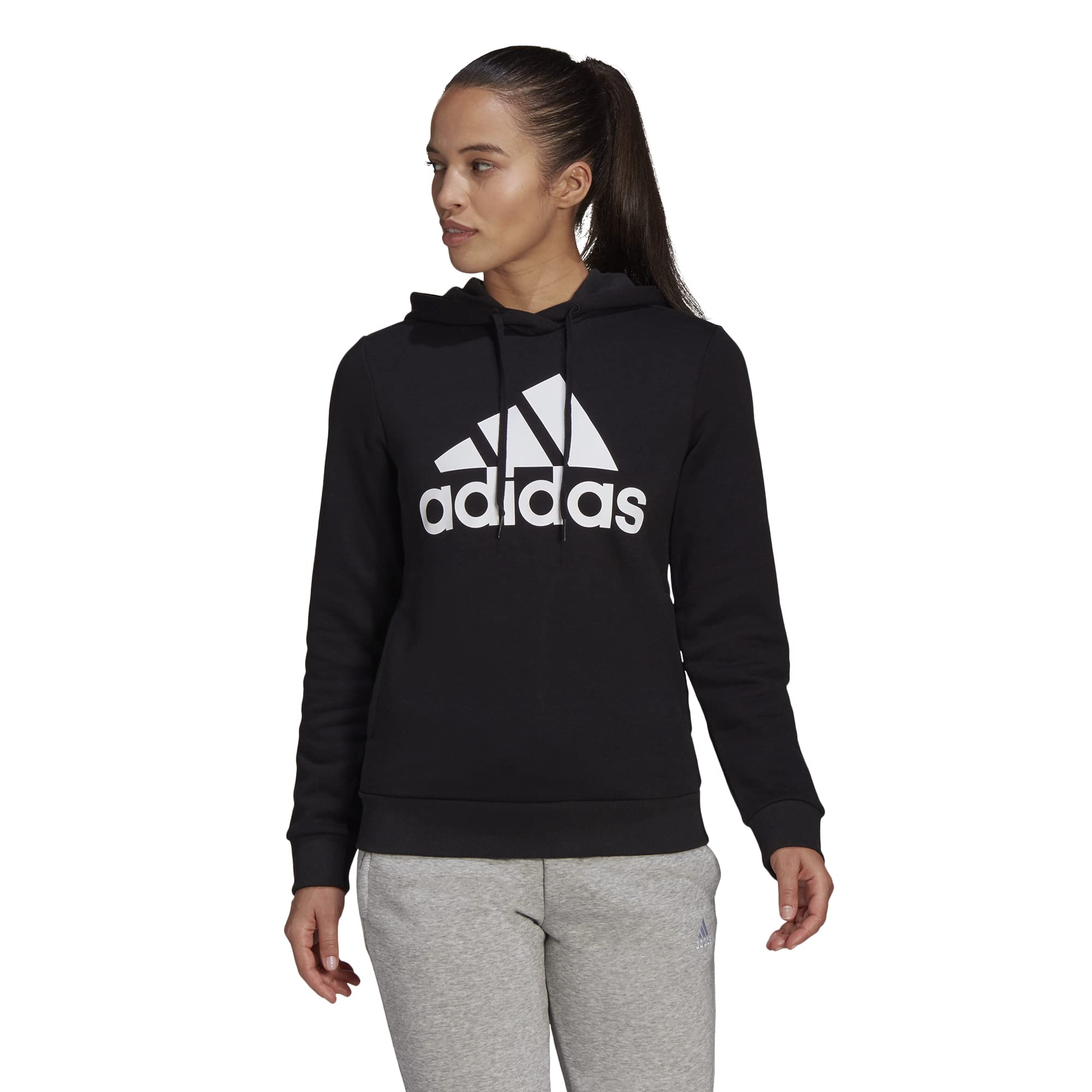 Adidas Women's Essentials Logo Fleece Hoodie - Soft Warm Pullover Sweatshirt for Casual Wear, Gym & Outdoor Activities
