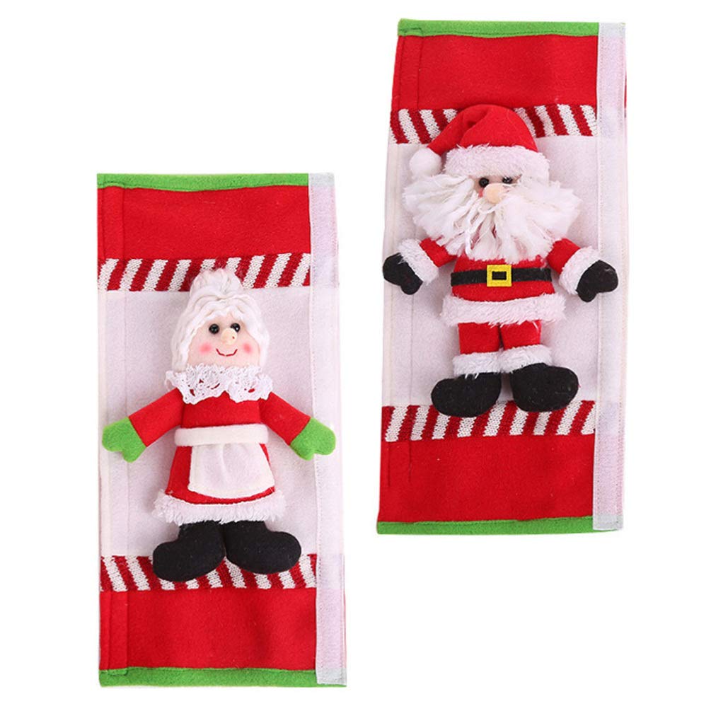 Vosarea 1 Pair Kitchen Appliance Covers - Oven Handle Cover, Dishwasher Handle Cover, Fridge Handle Decoration for Christmas & Home Decor | Heat-Resistant Oven Mitt for Microwave & Electrical Appliances | Perfect for Holiday Decorating, Kitchen Safety & Appliance Protection