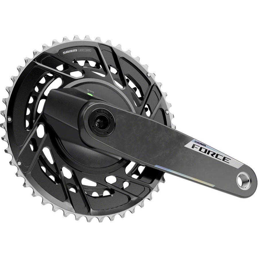 SRAM Force AXS Power Meter Crankset - 175mm, 12-Speed, 48/35T Thread Mount, 8-Bolt PM Spider, DUB Spindle, Carbon Fiber | Road & Gravel Bike Upgrade for Accurate Power Measurement & Performance Tracking