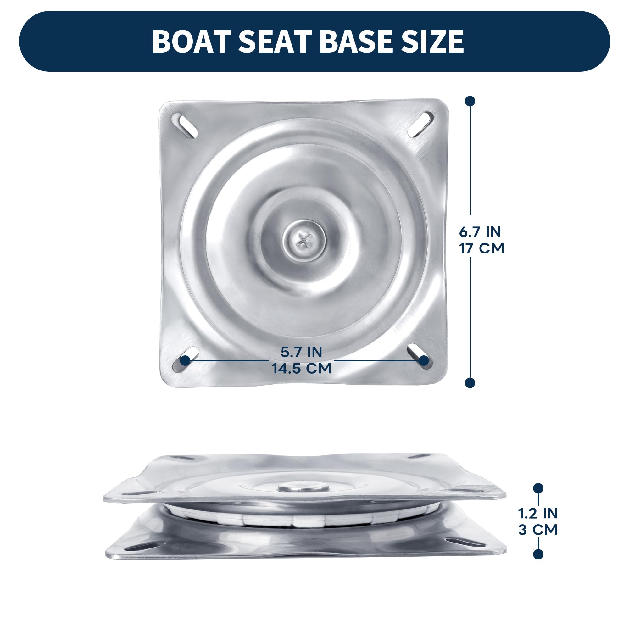 Stainless Steel Boat Seat Swivel - 7