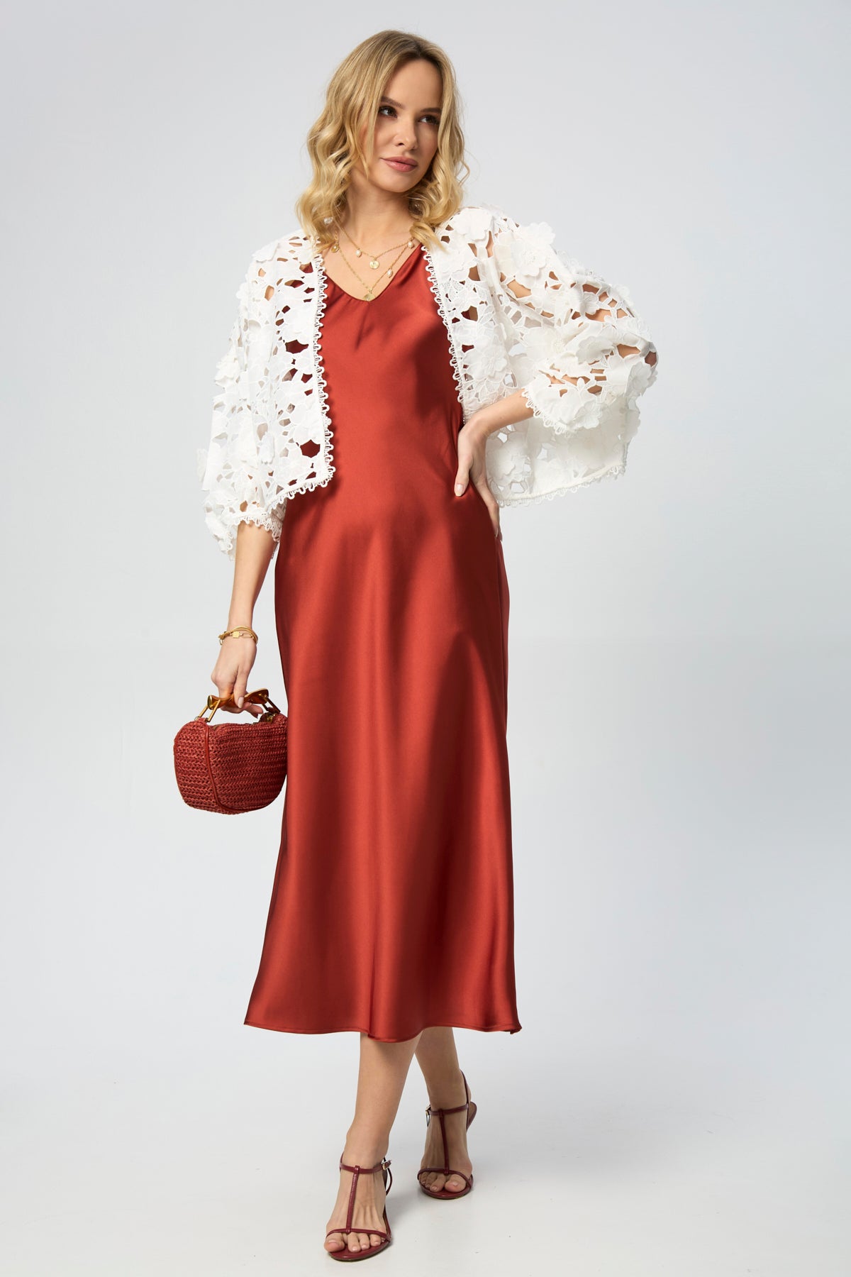 Elegant Floral Lace Cut-Out Bolero Jacket for Women - Perfect for Weddings, Parties & Special Occasions