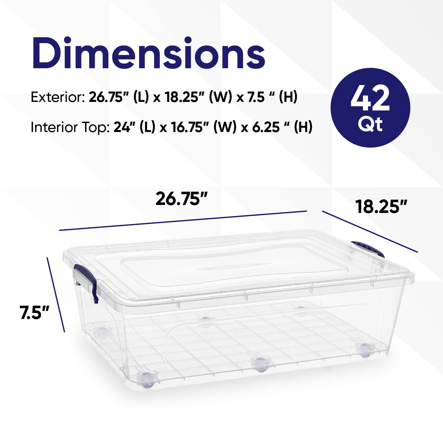 Superior Clear Plastic Storage Bins with Lids - 42 Quart Stackable Organizing Containers (2 Pack) | BPA Free & Odorless | Perfect for Home Organization, Dorm Rooms, Pantry Storage & Closet Decluttering