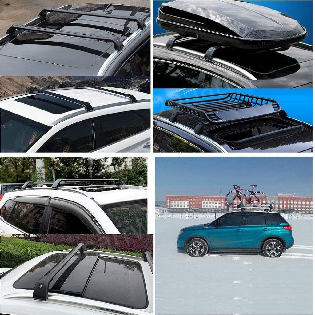 Lockable Roof Rack Cross Bars for VW Taos 2022-2024 & Tiguan 2017-2024 | Heavy Duty Cargo Carrier for Kayak, Bike, Luggage | Secure Outdoor Adventure Gear Transport for Camping, Road Trips