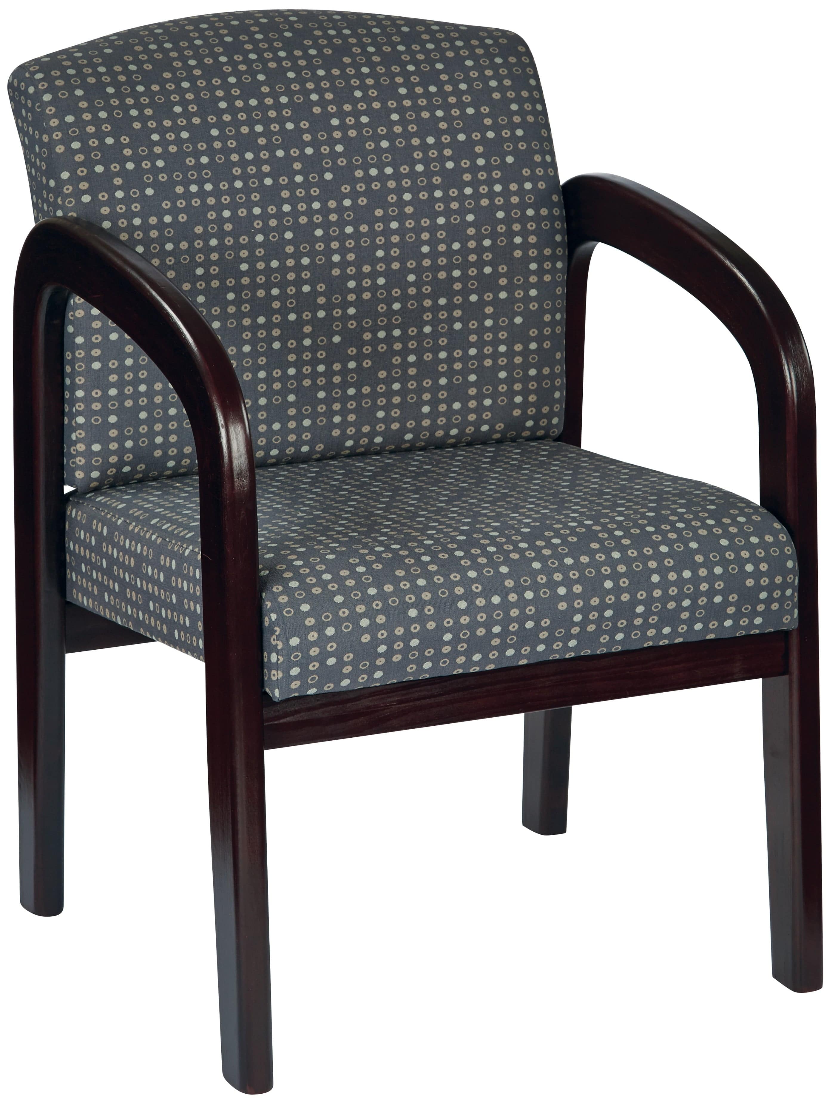 Premium Mahogany Finish Wood Visitor Chair [WD383] - Elegant Office Seating for Guests & Reception Areas