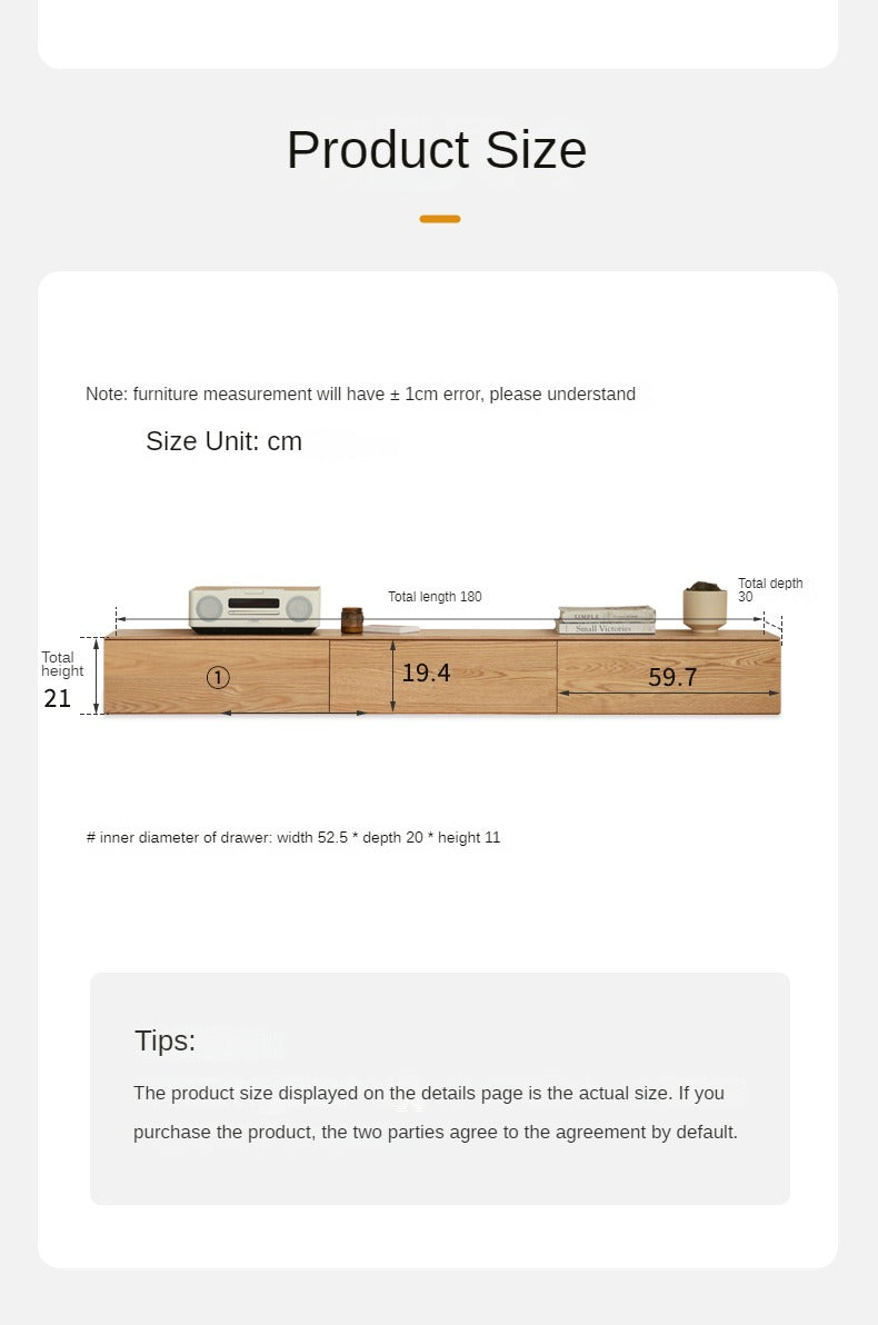 Solid Oak & Black Walnut Wood Floating TV Stand - Modern Wall Mounted Entertainment Center for Living Room, Bedroom & Home Theater