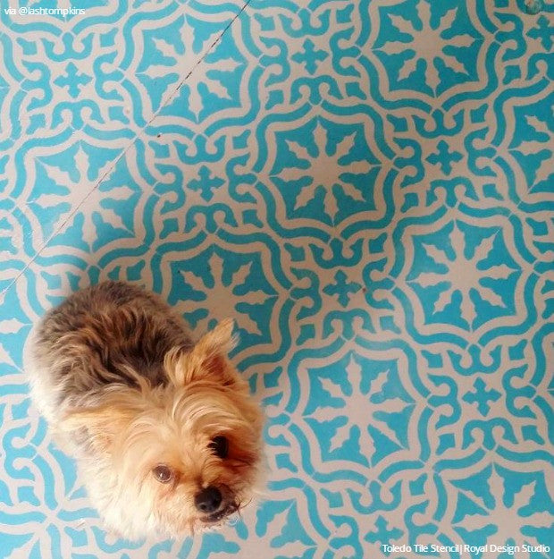 Toledo Tile Stencil Kit - Reusable DIY Ceramic & Mosaic Tile Painting Template for Home Decor, Bathroom, and Kitchen Backsplash Projects