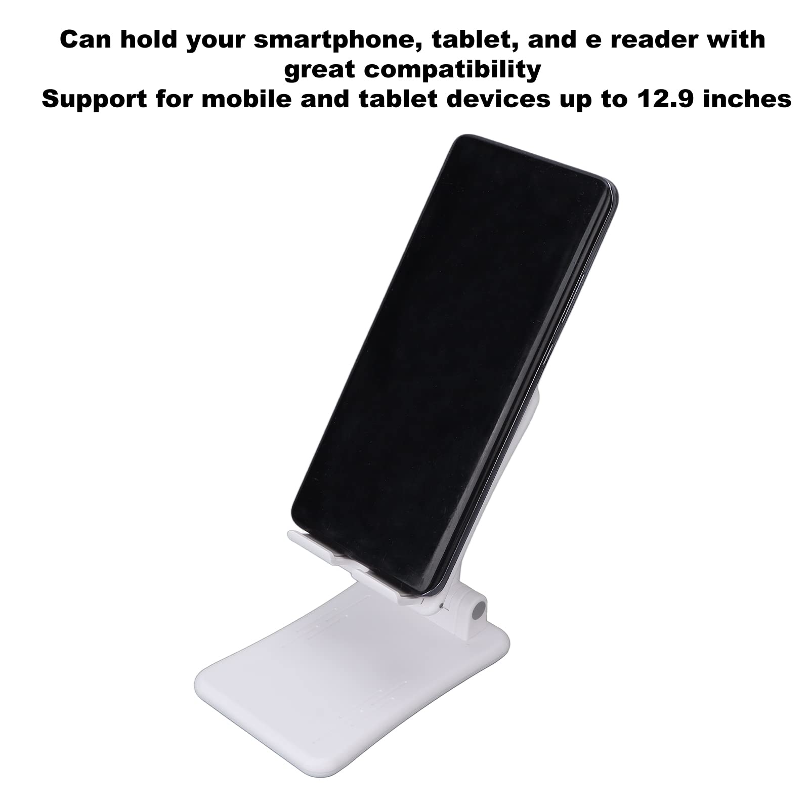 Foldable Phone Stand Holder - Adjustable Portable Desk Stand for Smartphones & Tablets - Perfect for Office, Home, and Travel Use (White)
