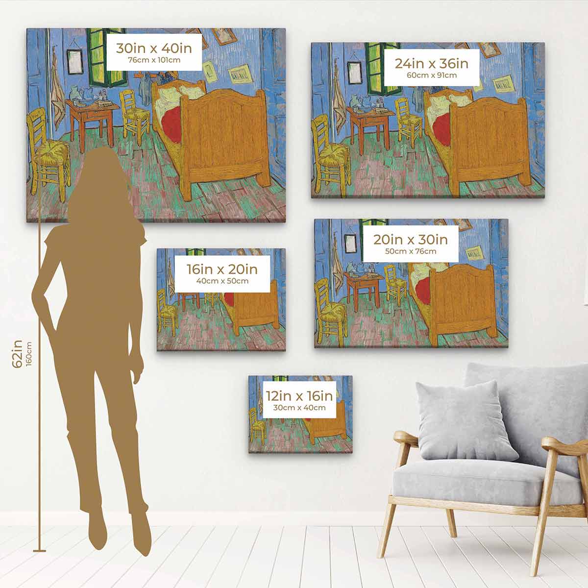 Yellow Bedroom Wall Art Canvas Print 7441 - Modern Abstract Painting for Home Decor, Living Room, Bedroom & Office