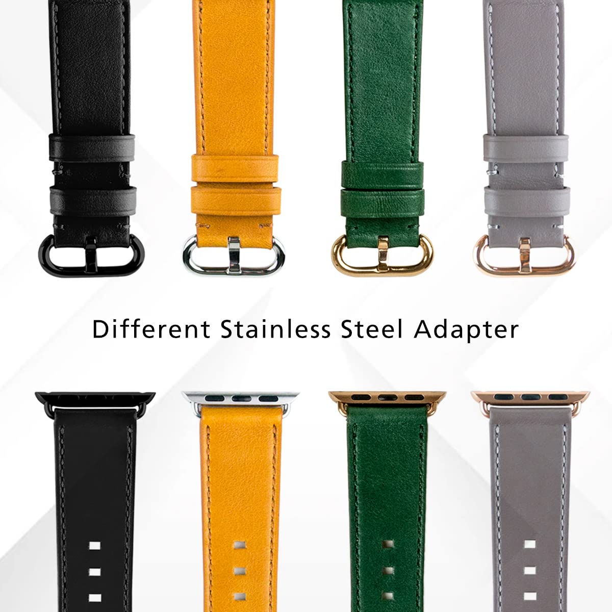 Premium Italian Full-Grain Leather Band for Apple Watch 38mm/40mm/41mm - Compatible with Series 10/9/8/7/6/SE/5/4 - Stylish Replacement Strap for Men & Women - Perfect for Work, Gym & Everyday Wear