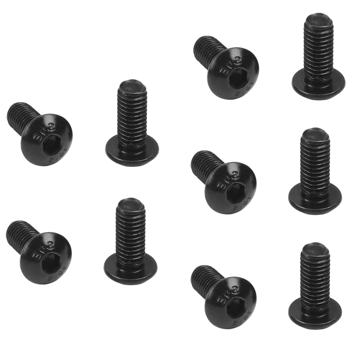 100Pcs M5x12mm Hex Socket Head Machine Screws - Black Carbon Steel Fasteners for Furniture Assembly