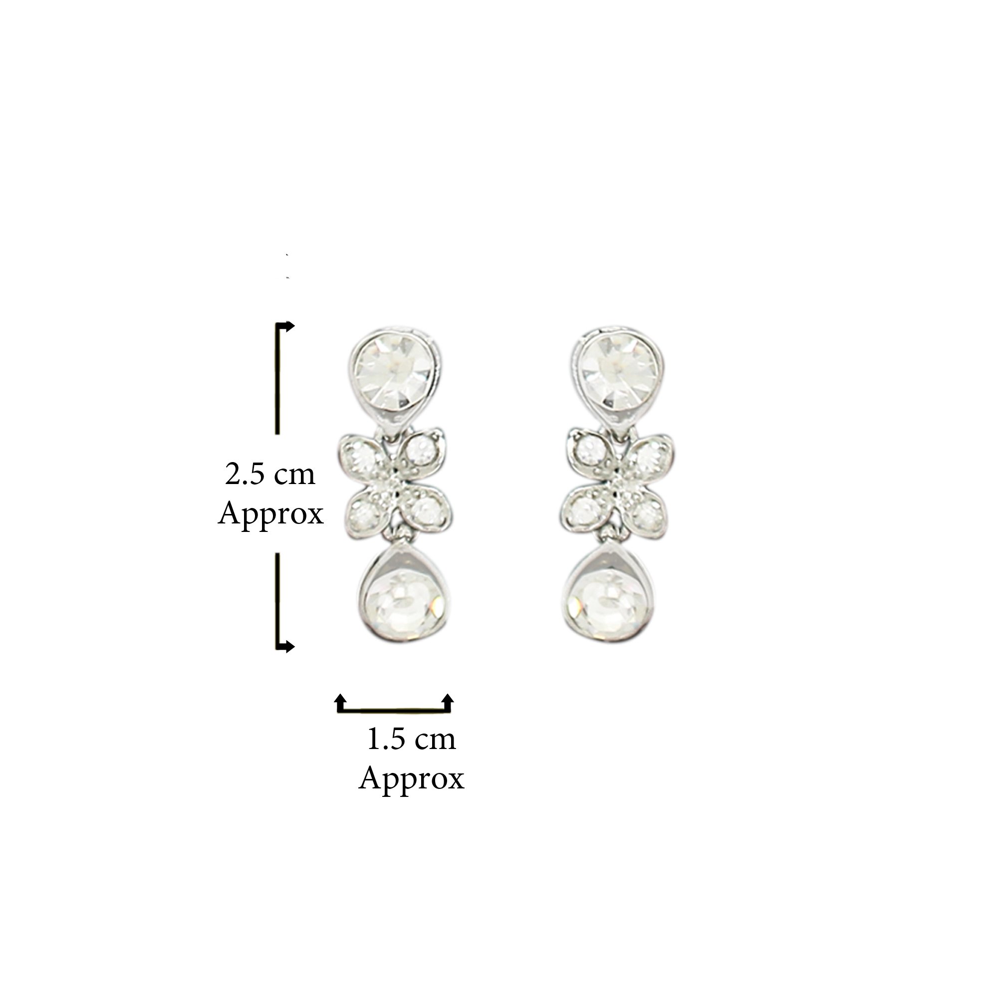 Atasi International Princess Style AD Crystal & Stone Necklace with Earrings Jewelry Set for Women & Girls - Elegant Wedding Jewelry, Party & Festival Accessories - Perfect for Bridal, Prom, Anniversary & Special Occasions