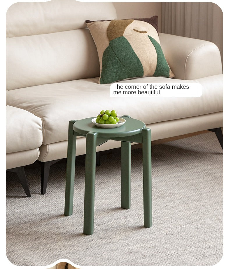 Solid Oak Wood Stacking Stool - Durable & Space-Saving Bar Stool for Kitchen Island, Dining Room, or Outdoor Patio Use