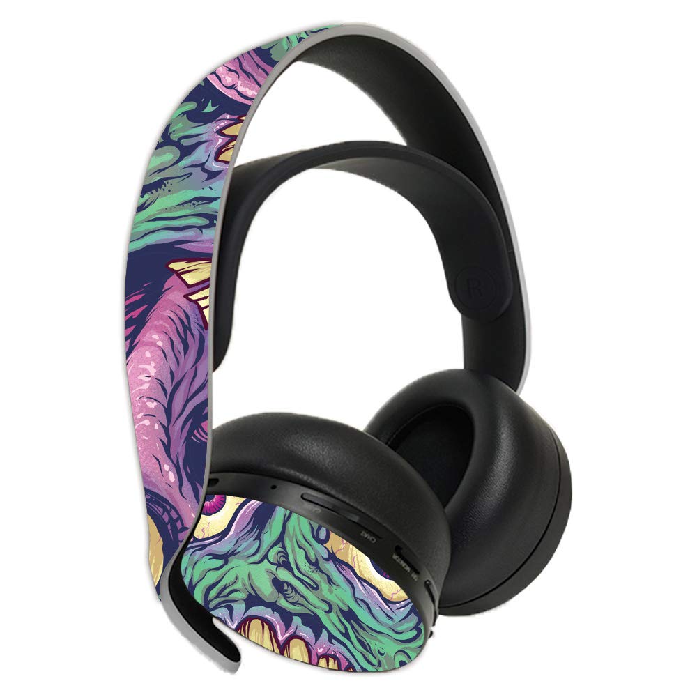 MightySkins Protective Vinyl Decal Wrap Cover Compatible with Sony Pulse 3D Headset - Durable, Customizable Skin with Eyes and Teeth Design | Easy to Apply & Remove | Made in USA | Perfect for Gaming, Streaming, and Personalizing Your Headset