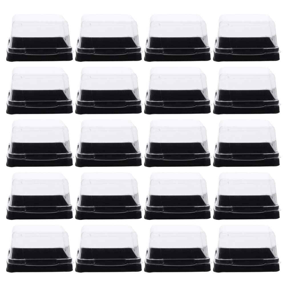 50-Pack Clear Square Cake Boxes with Lids - Premium Mooncake, Egg Yolk Puff & Muffin Storage Containers - Perfect for Home Baking, Party Desserts & Gift Packaging