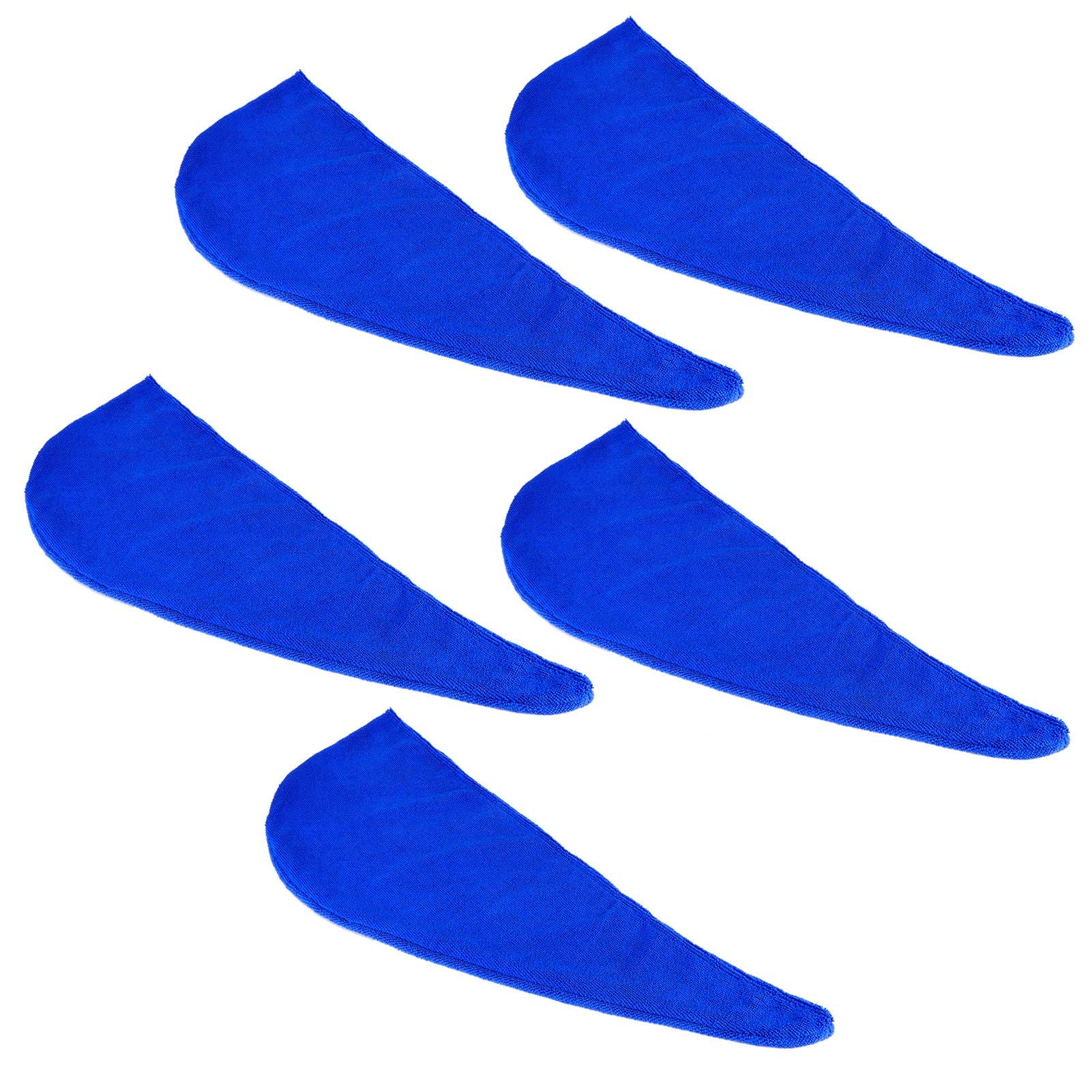 5-Pack Quick Dry Hair Towel Wrap - Ultra Soft Microfiber Hair Drying Cap for Women & Men - Reduce Friction & Damage - Perfect for Swimming, Gym, Travel & Home Use (Sapphire Blue)