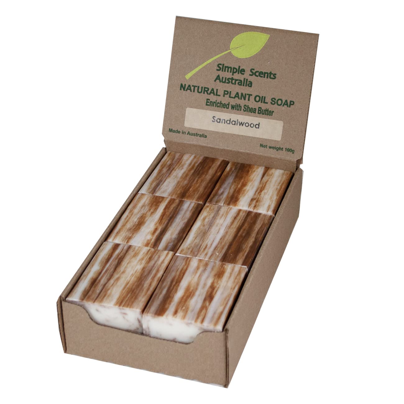 Natural Sandalwood Soap Bars (12 Pack) - Moisturizing Shea Butter for Bath & Body Care