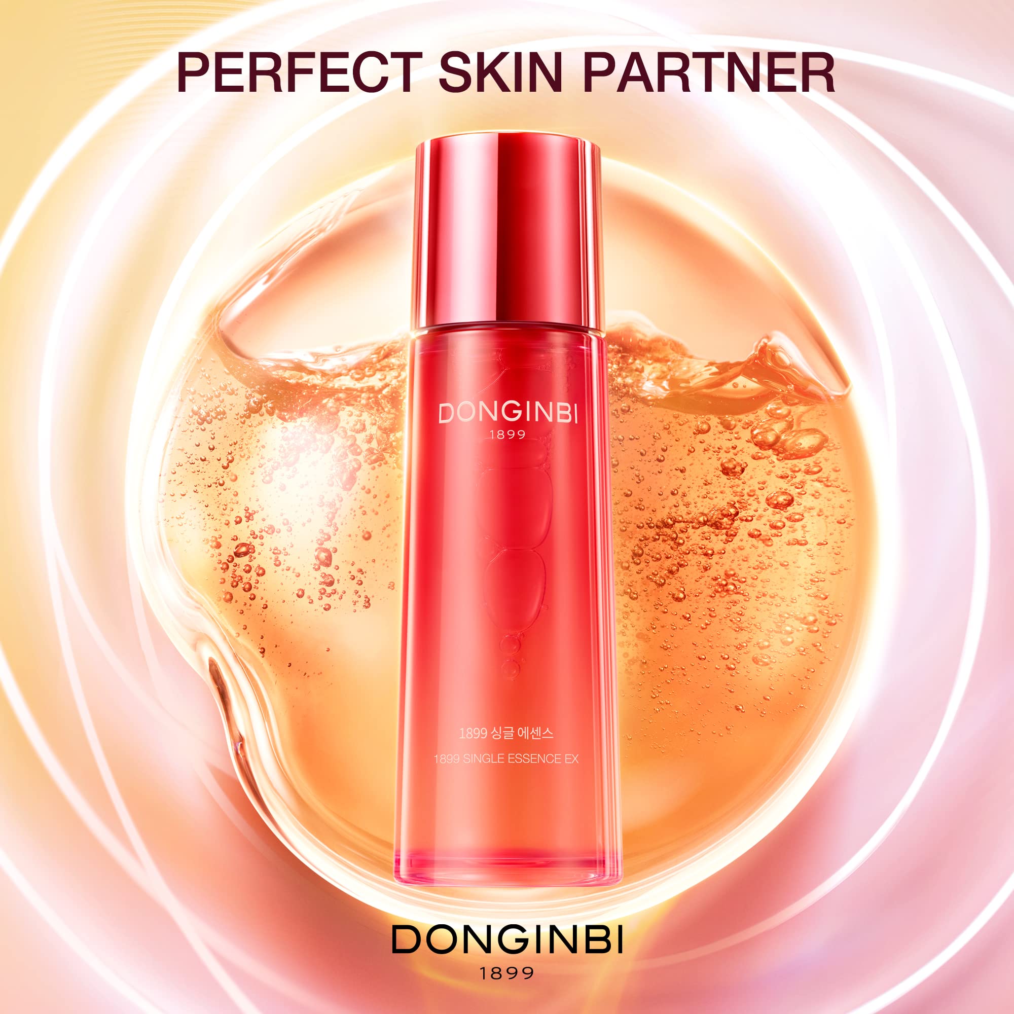 Donginbi Red Ginseng 1899 Single Essence - Premium Korean Red Ginseng Facial Serum for Deep Hydration & Skin Rejuvenation | Fast-Absorbing Moisturizer for Improved Skin Texture | 4.06 fl oz / 120ml | Perfect for Daily Skincare Routine & Anti-Aging Treatment