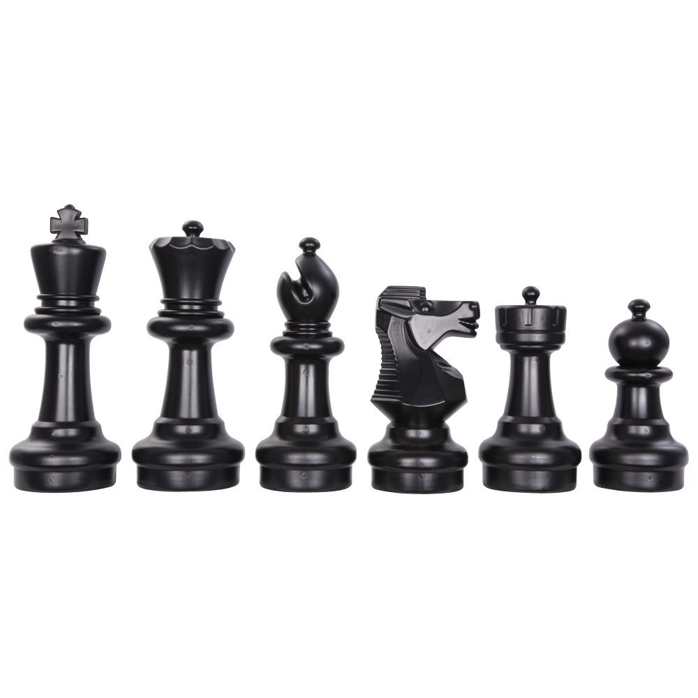 12 Inch MegaChess Giant Plastic Chess Set with Nylon Mat & Checkers - Outdoor & Indoor Family Game Night, Party, Classroom Activity