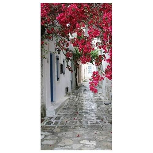 Bougainvillea Wall Decals - 77x200cm Self-Adhesive Door & Wall Stickers, Floral Mural Wallpaper for Home & Office Decor - Perfect for Living Room, Bedroom, Nursery & Dorm Room