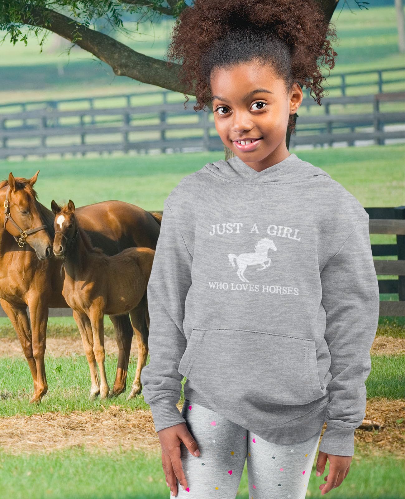 Just a Girl Who Loves Horses Hoodie - Cute Equestrian Riding Sweatshirt for Girls & Kids | Perfect Horseback Riding Gift & Casual Wear