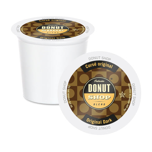 Premium Donut Shop Original Dark Roast Single Serve Coffee Pods - 24 Count Pack for Keurig Brewers | Rich & Bold Flavor for Morning Energy & Office Break Room Use