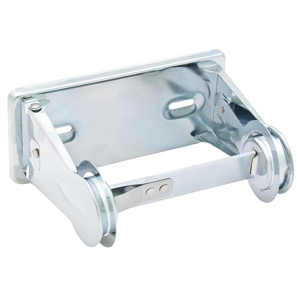 Bradley 5054 0000 Bradex Single Roll Toilet Paper Holder with Tension Spring Control - Wall Mounted Bathroom Tissue Dispenser for Home, Office & Commercial Use