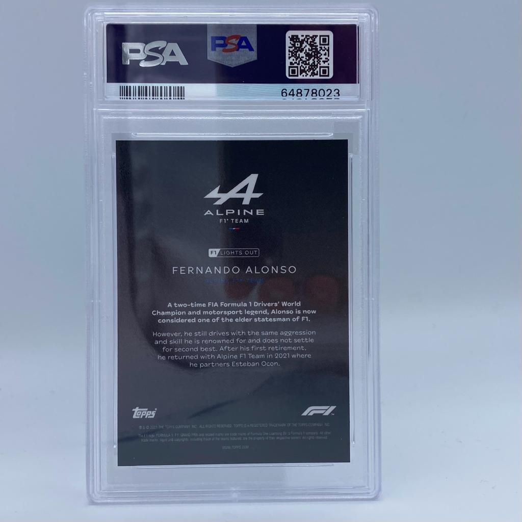2005 Topps Fernando Alonso PSA 9 Graded Red Parallel Racing Card - Perfect for Collectors and Formula 1 Fans, Ideal for Display or Investment