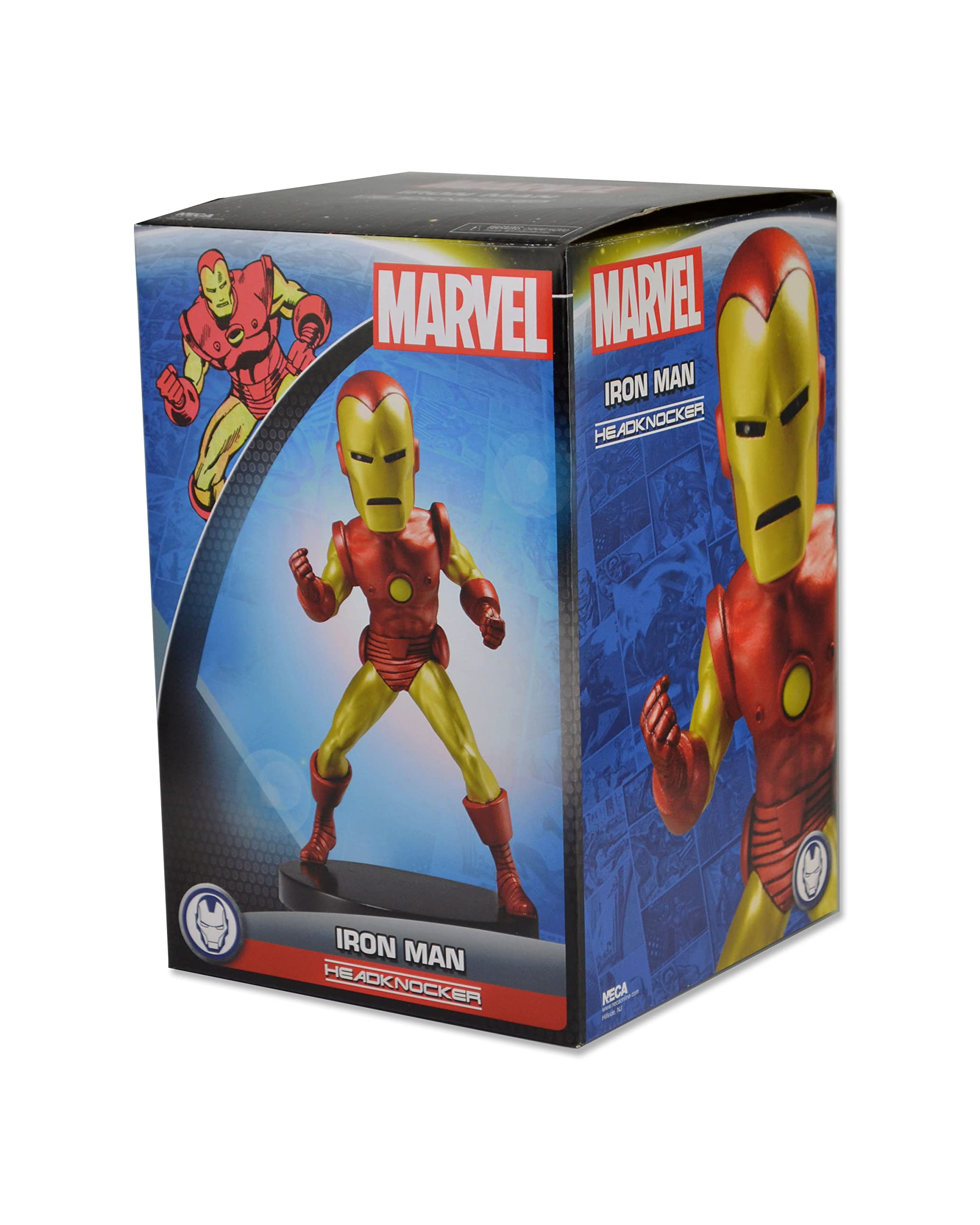 NECA Marvel Classic Head Knocker Iron Man Action Figure - 8 Inch Collectible Toy for Superhero Fans | Perfect for Display, Gifts, and Marvel Collections