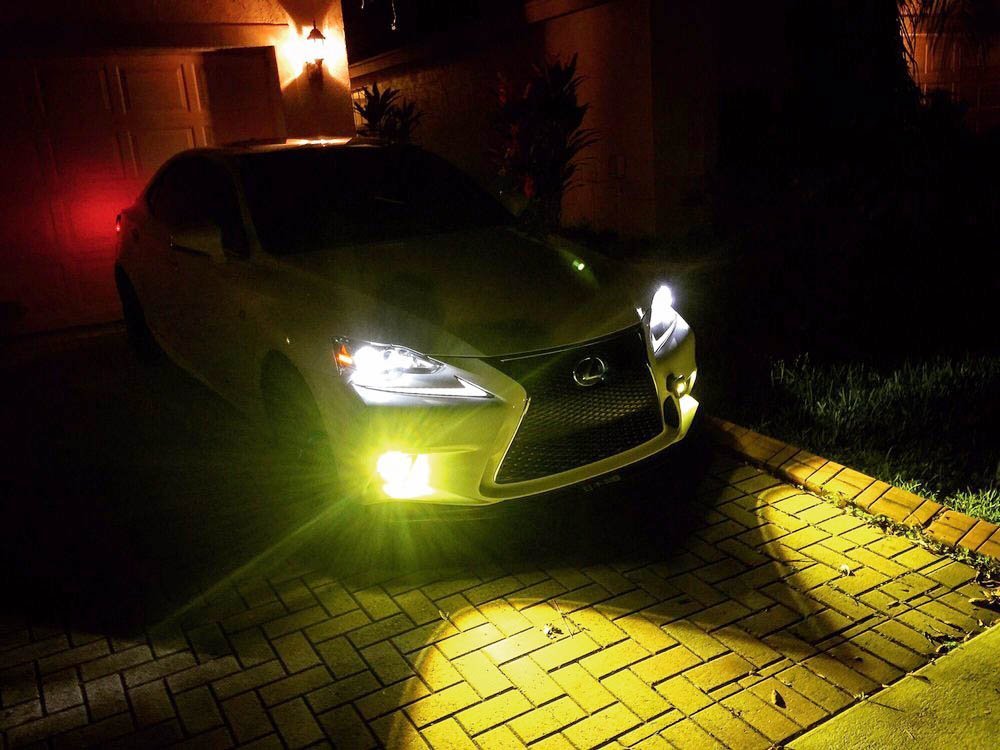 JDM 15W Projector Yellow LED Fog Light Kit - Direct Fit for 2014-2016 Lexus IS F Sport | Enhanced Visibility for Night Driving & Foggy Conditions