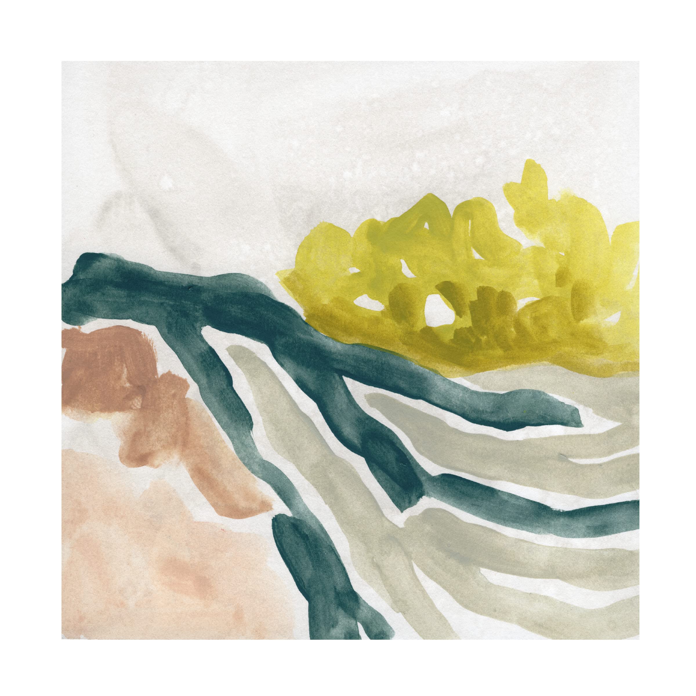 Trademark Fine Art 'Landscape Cameo IV' Canvas Wall Art Print by June Erica Vess - Nature Inspired Home Decor for Living Room, Bedroom & Office